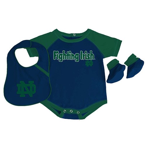 Genuine Stuff Notre Dame Fighting Irish Boy's Newborn Bib & Bootie Set 3-6 Months