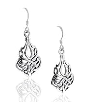 Solid Sterling Silver Filigree Celtic Knot Earrings