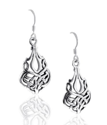 Solid Sterling Silver Filigree Celtic Knot Earrings