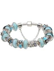 Blue murano glass beads European complete charms beaded 2013 Mothers Day gifts new arrivals silver plated bracelets compatible with Pandora Jewelry