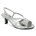Ladies Wide Fit Evening Sandals Silver 6