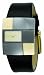 DKNY Ladies Black Leather Strap Watch With Gold Dial