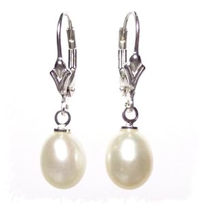 Large Freshwater Pearl drops on Sterling Silver lever back earrings with Gift Box.Made in England. Beautiful jewellery for very special people