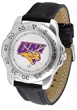 Northern Iowa Panthers Suntime Mens Sports Watch w/ Leather Band - NCAA College Athletics