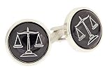Rhodium plated legal/scales of justice lawyer cufflinks with presentation box