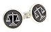 Rhodium plated legal/scales of justice lawyer cufflinks with presentation box