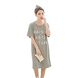 (ジーウェル)GWELL ルームウェア ルームワンピース パジャマ 部屋着 半袖 英文字柄 着心地いい 快適