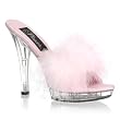 5 Inch Sexy Lingerie Shoe High Heel S On Slide With Marabou Faux Fur White