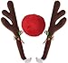 OxGord Car Reindeer Antlers & Nose - Window Roof-Top & Grille Rudolph Reindeer Jingle Bell Christmas Costume Auto Accessories