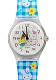 TimerMall OEM - Montre Enfants - Quartz - Caoutchouc - Lapin Disney Cartoon Petit Ours Bleu & Plaid bande Jelly