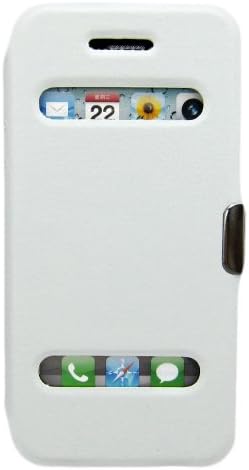 Apple iPhone 5 5 s Flip Back Cover Case Caller ID Cuts. Total Protection for iPhone 5 Ultra Slim White.