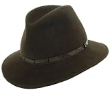 Makins Velour Fedora Hat with Sculptured Leather Hat Band