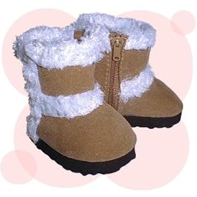 Brown Ugg-Type Boots for 18 Dolls Like American Girl Doll by Silly Monkey
