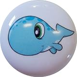 Whale Baby Big Eyes Ceramic Cabinet Drawer Pull Knob