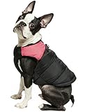 Gooby Padded Cold Weather Vest for Small Dogs with Safe Fur Guard Zipper Closure, Pink, Small