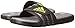 adidas Unisex Adissage Cloudfoam Slides Sandal, Black/Solar Slime/Iron Metallic, 9 US Men