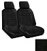Set of 2 Universal Fit LowBack Madrid Pattern Front Bucket Seat Cover - Charcoal