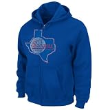 Texas Rangers Royal Silver Era Retro Logo Full-Zip Hooded Sweatshirt