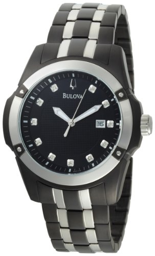 Bulova Men's 98D116 Diamond Black Dial Watch