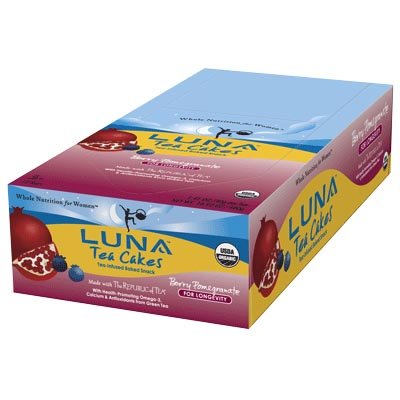 Clif Bar Luna Bar for Women - Box of 12 - Tea Cakes, Berry Pomegranate by Clif Bar