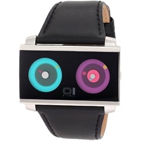 The One - AN05G02 - Spinning Wheel - Montre Mixte - Quartz Analogique - Cadran Multicolore - Bracelet Cuir Noir