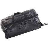 Embassy Jumbo 30 in Black Hand Sewn Pebble Grain Genuine Leather Rolling Duffle Bag
