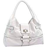 Shiny hobo bag with front flap