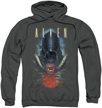 Alien Bloody Jaw Adult Pull Over Hoodie Charcoal Lg