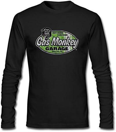 Yosni Gas Monkey Customized Long Sleeve T-Shirt for Male Black L