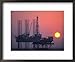 Oil Rig at Sunset Framed Art Poster Print by FogStock, 22x18