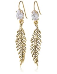 Juicy Couture Pave Feather Drop Earrings