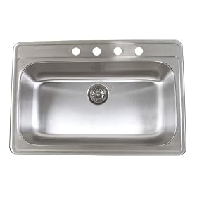 Buy 33 Inch - 18 Gauge Stainless Steel Top-Mount Drop-In Single Bowl Kitchen Sink by CBath now!