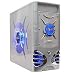 iMicro CA-859SV3 X-Blade 10-Bay ATX Mid Tower Window Computer Case w/450W 20+4-pin Power Supply & 2 3.14" Blue LED Fans (Silver)