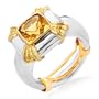 Sterling Silver/18K Gold 8x8 Cushion Citrine Ring, Size 9