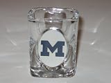 MICHIGAN WOLVERINES Team Logo SHOT GLASS with Pewter Logo