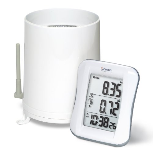 Oregon Scientific RGR682 Wireless Rain Gauge with 10-Day Rainfall Memory and Digital Clock