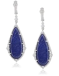Judith Ripka "Sophia" Narrow Pear Blue Drop Earrings