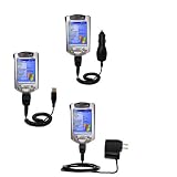 Deluxe Kit for the Compaq iPAQ 3970 includes a USB cable with Car and Wall Charger - Gomadic Brand w/ TipExchange Technology