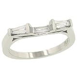 3 Stone Tapered Baguette Fitted Wedding Band .41cttw