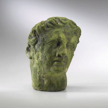 Cyan Lighting 01030 Mossy Euro Head Planter, Moss Green Finish