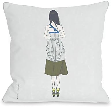 Bentin Home Decor Facing Away Throw Pillow by Michael Sanderson, 16"x 16", Gray/Multi
