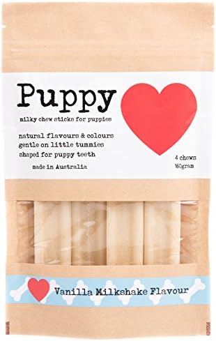 Puppy - Milky Chew Sticks for Puppies (Natural flavours &amp; Colours Gentle on Little Tummies Shaped for Puppy Teeth) Vanilla Milkshake Flavour!
