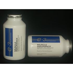 e-3 Muscle Insurance Nutritional Supplement Tablets with Glutamin and Branched Chain Amino Acids to restore muscle - 180 Capsules