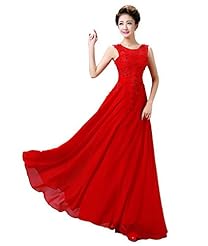 Chiffon Sheath Scoop Neck Floor Length Beaded Lace-Up Applique Evening Dress 