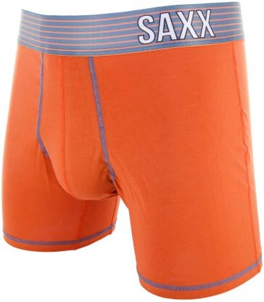 Saxx Men's Fiesta Boxer Underwear Stripe Rust/Grey