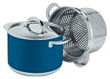 Review Blinq QSC013 / blinQ 8.0 Quart Stockpot with Pasta Insert Mystic Blue