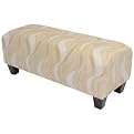 TextuSwirl 6-Button Tufted Bench - Cream/ Beige
