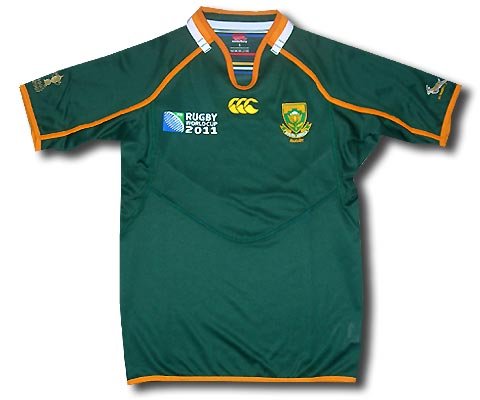 South Africa Springboks rugby home shirt World Cup 2011 logo - size Small South Africa Springboks rugby home shirt World Cup 2011 logo - size Small