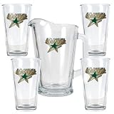 Dallas Stars 4pc Pint Ale Glass & 60oz Pitcher Set - Priamry Logo NHL Hockey
