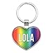 Metal Keychain Key Chain Ring Rainbow I Love Heart Names Female L Lili - Lola